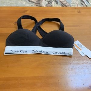New Calvin Klein small black bralette, modern cotton